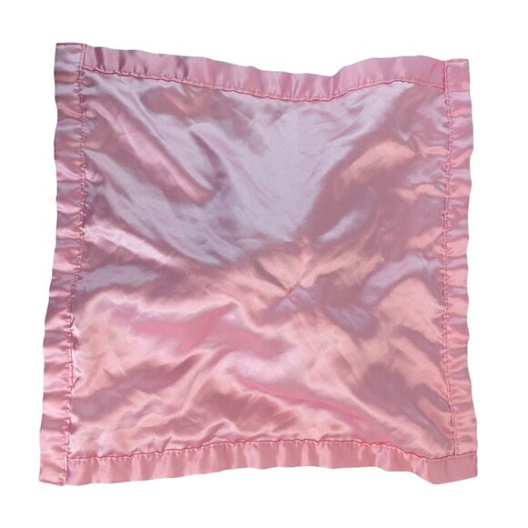 Pink Bunny Rabbit Lovey Minky Dots Satin Trim 15" Baby Security Blanket - Picture 4 of 5